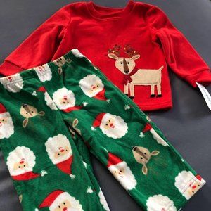Carter's 18M Christmas fleece 2 pc pajamas